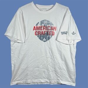 American Giant x Samuel Adams Beer Shirt Mens XL White Graphic Print Made In USA